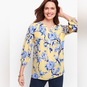 PLEATED SLEEVE POPOVER - TOILE NWT